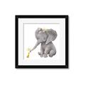 Picture of Baby Elephant with Duck  _GroupedProduct_Square_Mini_ _GroupedProduct_Square_Framed_Matted_
