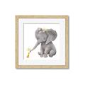 Picture of Baby Elephant with Duck  _GroupedProduct_Square_Mini_ _GroupedProduct_Square_Framed_Matted_