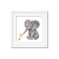 Picture of Baby Elephant with Duck  _GroupedProduct_Square_Mini_ _GroupedProduct_Square_Framed_Matted_
