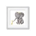 Picture of Baby Elephant with Duck  _GroupedProduct_Square_Mini_ _GroupedProduct_Square_Framed_Matted_