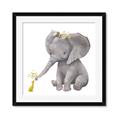 Picture of Baby Elephant with Duck  _GroupedProduct_Square_Mini_ _GroupedProduct_Square_Framed_Matted_