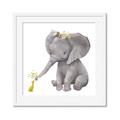 Picture of Baby Elephant with Duck  _GroupedProduct_Square_Mini_ _GroupedProduct_Square_Framed_Matted_