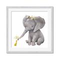 Picture of Baby Elephant with Duck  _GroupedProduct_Square_Mini_ _GroupedProduct_Square_Framed_Matted_
