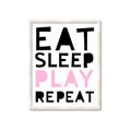 Picture of Eat Sleep Play Repeat Pink _GroupedProduct_Rectangle_Portrait_Mini_ _GroupedProduct_Rectangle_Portrait_Framed_Matted_