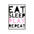 Picture of Eat Sleep Play Repeat Pink _GroupedProduct_Rectangle_Portrait_Mini_ _GroupedProduct_Rectangle_Portrait_Framed_Matted_