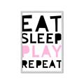 Picture of Eat Sleep Play Repeat Pink _GroupedProduct_Rectangle_Portrait_Mini_ _GroupedProduct_Rectangle_Portrait_Framed_Matted_