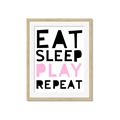 Picture of Eat Sleep Play Repeat Pink _GroupedProduct_Rectangle_Portrait_Mini_ _GroupedProduct_Rectangle_Portrait_Framed_Matted_