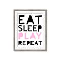 Picture of Eat Sleep Play Repeat Pink _GroupedProduct_Rectangle_Portrait_Mini_ _GroupedProduct_Rectangle_Portrait_Framed_Matted_