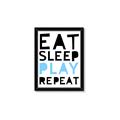 Picture of Eat Sleep Play Repeat Blue _GroupedProduct_Rectangle_Portrait_Mini_ _GroupedProduct_Rectangle_Portrait_Framed_Matted_