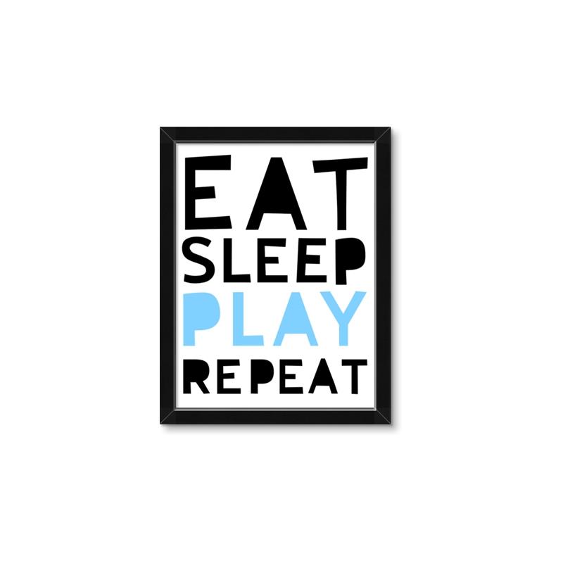 Picture of Eat Sleep Play Repeat Blue _GroupedProduct_Rectangle_Portrait_Mini_ _GroupedProduct_Rectangle_Portrait_Framed_Matted_
