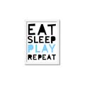 Picture of Eat Sleep Play Repeat Blue _GroupedProduct_Rectangle_Portrait_Mini_ _GroupedProduct_Rectangle_Portrait_Framed_Matted_