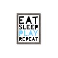 Picture of Eat Sleep Play Repeat Blue _GroupedProduct_Rectangle_Portrait_Mini_ _GroupedProduct_Rectangle_Portrait_Framed_Matted_