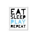 Picture of Eat Sleep Play Repeat Blue _GroupedProduct_Rectangle_Portrait_Mini_ _GroupedProduct_Rectangle_Portrait_Framed_Matted_