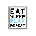 Picture of Eat Sleep Play Repeat Blue _GroupedProduct_Rectangle_Portrait_Mini_ _GroupedProduct_Rectangle_Portrait_Framed_Matted_