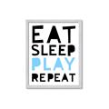 Picture of Eat Sleep Play Repeat Blue _GroupedProduct_Rectangle_Portrait_Mini_ _GroupedProduct_Rectangle_Portrait_Framed_Matted_