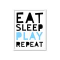 Picture of Eat Sleep Play Repeat Blue _GroupedProduct_Rectangle_Portrait_Mini_ _GroupedProduct_Rectangle_Portrait_Framed_Matted_