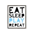Picture of Eat Sleep Play Repeat Blue _GroupedProduct_Rectangle_Portrait_Mini_ _GroupedProduct_Rectangle_Portrait_Framed_Matted_