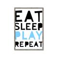 Picture of Eat Sleep Play Repeat Blue _GroupedProduct_Rectangle_Portrait_Mini_ _GroupedProduct_Rectangle_Portrait_Framed_Matted_