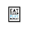 Picture of Eat Sleep Play Repeat Blue _GroupedProduct_Rectangle_Portrait_Mini_ _GroupedProduct_Rectangle_Portrait_Framed_Matted_