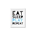 Picture of Eat Sleep Play Repeat Blue _GroupedProduct_Rectangle_Portrait_Mini_ _GroupedProduct_Rectangle_Portrait_Framed_Matted_