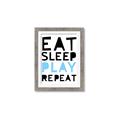 Picture of Eat Sleep Play Repeat Blue _GroupedProduct_Rectangle_Portrait_Mini_ _GroupedProduct_Rectangle_Portrait_Framed_Matted_