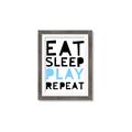 Picture of Eat Sleep Play Repeat Blue _GroupedProduct_Rectangle_Portrait_Mini_ _GroupedProduct_Rectangle_Portrait_Framed_Matted_