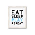Picture of Eat Sleep Play Repeat Blue _GroupedProduct_Rectangle_Portrait_Mini_ _GroupedProduct_Rectangle_Portrait_Framed_Matted_