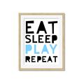 Picture of Eat Sleep Play Repeat Blue _GroupedProduct_Rectangle_Portrait_Mini_ _GroupedProduct_Rectangle_Portrait_Framed_Matted_