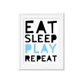 Picture of Eat Sleep Play Repeat Blue _GroupedProduct_Rectangle_Portrait_Mini_ _GroupedProduct_Rectangle_Portrait_Framed_Matted_