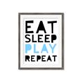 Picture of Eat Sleep Play Repeat Blue _GroupedProduct_Rectangle_Portrait_Mini_ _GroupedProduct_Rectangle_Portrait_Framed_Matted_