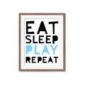 Picture of Eat Sleep Play Repeat Blue _GroupedProduct_Rectangle_Portrait_Mini_ _GroupedProduct_Rectangle_Portrait_Framed_Matted_