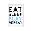 Picture of Eat Sleep Play Repeat Blue _GroupedProduct_Rectangle_Portrait_Mini_ _GroupedProduct_Rectangle_Portrait_Framed_Matted_