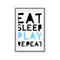 Picture of Eat Sleep Play Repeat Blue _GroupedProduct_Rectangle_Portrait_Mini_ _GroupedProduct_Rectangle_Portrait_Framed_Matted_