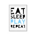 Picture of Eat Sleep Play Repeat Blue _GroupedProduct_Rectangle_Portrait_Mini_ _GroupedProduct_Rectangle_Portrait_Framed_Matted_