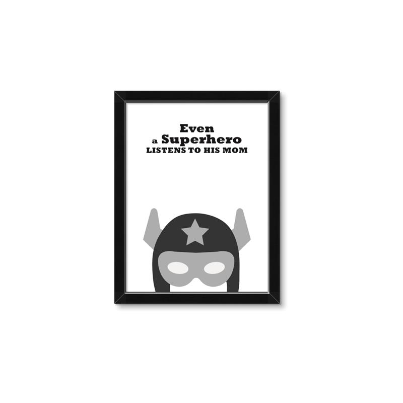 Picture of Superhero Listen I _GroupedProduct_Rectangle_Portrait_Mini_ _GroupedProduct_Rectangle_Portrait_Framed_Matted_