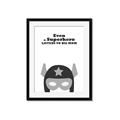Picture of Superhero Listen I _GroupedProduct_Rectangle_Portrait_Mini_ _GroupedProduct_Rectangle_Portrait_Framed_Matted_