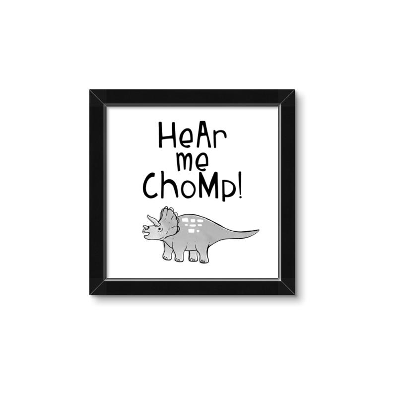 Picture of Hear me Chomp Gray _GroupedProduct_Square_Mini_ _GroupedProduct_Square_Framed_Matted_