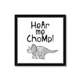 Picture of Hear me Chomp Gray _GroupedProduct_Square_Mini_ _GroupedProduct_Square_Framed_Matted_