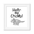 Picture of Hear me Chomp Gray _GroupedProduct_Square_Mini_ _GroupedProduct_Square_Framed_Matted_