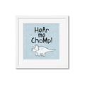Picture of Hear me Chomp Blue Bkg _GroupedProduct_Square_Mini_ _GroupedProduct_Square_Framed_Matted_