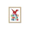 Picture of Brush Your Teeth Red Dino _GroupedProduct_Rectangle_Portrait_Mini_ _GroupedProduct_Rectangle_Portrait_Framed_Matted_