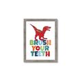 Picture of Brush Your Teeth Red Dino _GroupedProduct_Rectangle_Portrait_Mini_ _GroupedProduct_Rectangle_Portrait_Framed_Matted_