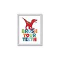 Picture of Brush Your Teeth Red Dino _GroupedProduct_Rectangle_Portrait_Mini_ _GroupedProduct_Rectangle_Portrait_Framed_Matted_