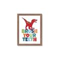 Picture of Brush Your Teeth Red Dino _GroupedProduct_Rectangle_Portrait_Mini_ _GroupedProduct_Rectangle_Portrait_Framed_Matted_