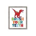 Picture of Brush Your Teeth Red Dino _GroupedProduct_Rectangle_Portrait_Mini_ _GroupedProduct_Rectangle_Portrait_Framed_Matted_