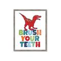 Picture of Brush Your Teeth Red Dino _GroupedProduct_Rectangle_Portrait_Mini_ _GroupedProduct_Rectangle_Portrait_Framed_Matted_