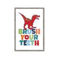 Picture of Brush Your Teeth Red Dino _GroupedProduct_Rectangle_Portrait_Mini_ _GroupedProduct_Rectangle_Portrait_Framed_Matted_
