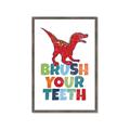 Picture of Brush Your Teeth Red Dino _GroupedProduct_Rectangle_Portrait_Mini_ _GroupedProduct_Rectangle_Portrait_Framed_Matted_