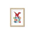 Picture of Brush Your Teeth Red Dino _GroupedProduct_Rectangle_Portrait_Mini_ _GroupedProduct_Rectangle_Portrait_Framed_Matted_