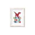Picture of Brush Your Teeth Red Dino _GroupedProduct_Rectangle_Portrait_Mini_ _GroupedProduct_Rectangle_Portrait_Framed_Matted_